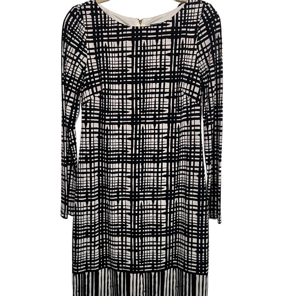 Vince Camuto Black and White Long Sleeve Sheath Dress, Sz 6 NWOT - Picture 1 of 10
